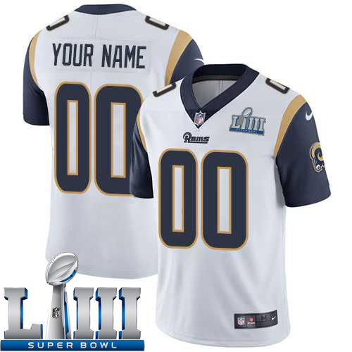 Custom Men Los Angeles Rams White Player Limited Vapor Untouchable 2019 Super Bowl LIII NFL Jerseys->women nfl jersey->Women Jersey